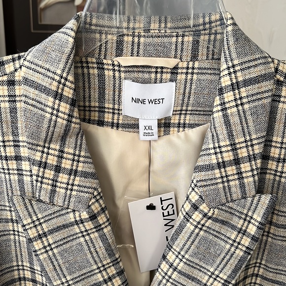 Nine West Double Breasted Blazer Plaid XXL - Picture 2 of 8